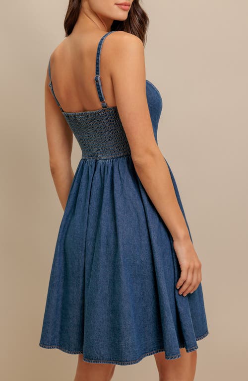 Flying Tomato Lace-up Denim Minidress In Purple