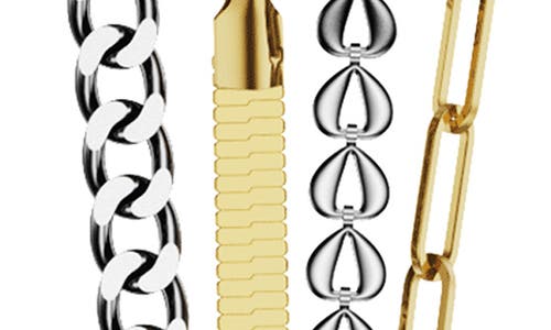 The Posh Tech Leo Mixed Chain Stainless Steel Apple Watch® Bracelet Watchband In Silver/gold
