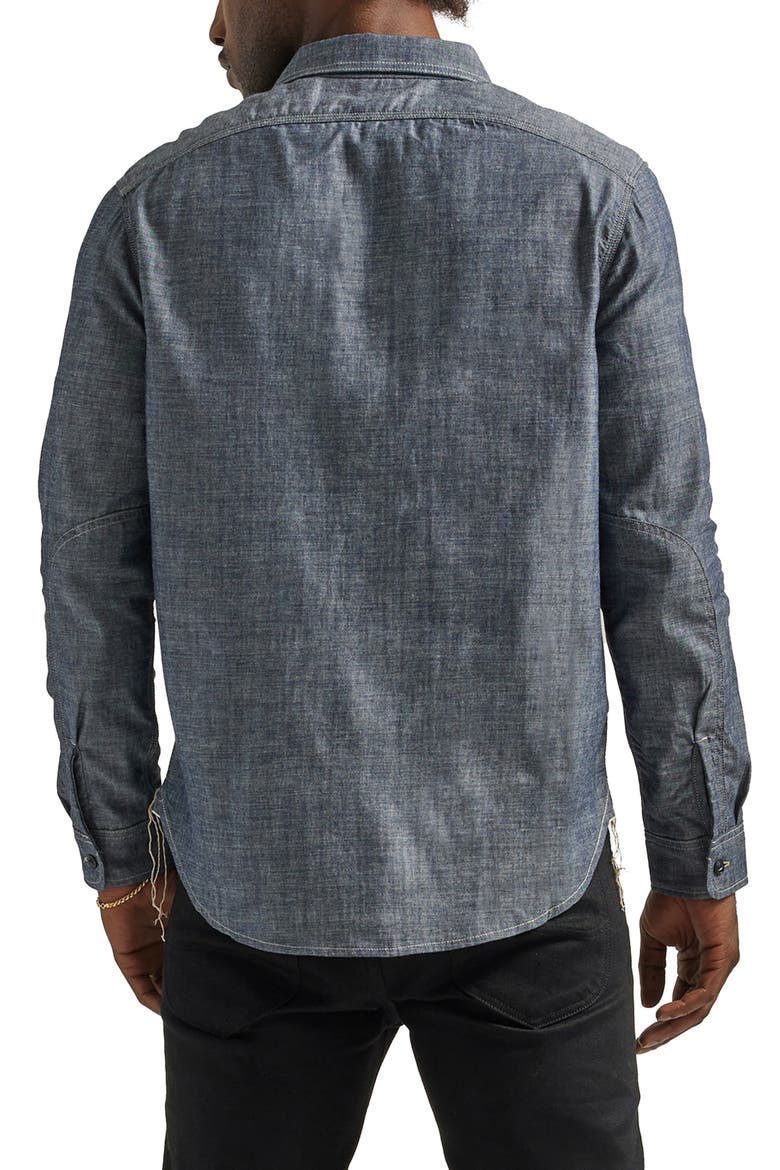 101 '70s Cotton Chambray Button-Up Shirt, Alternate, color, DRY INDIGO
