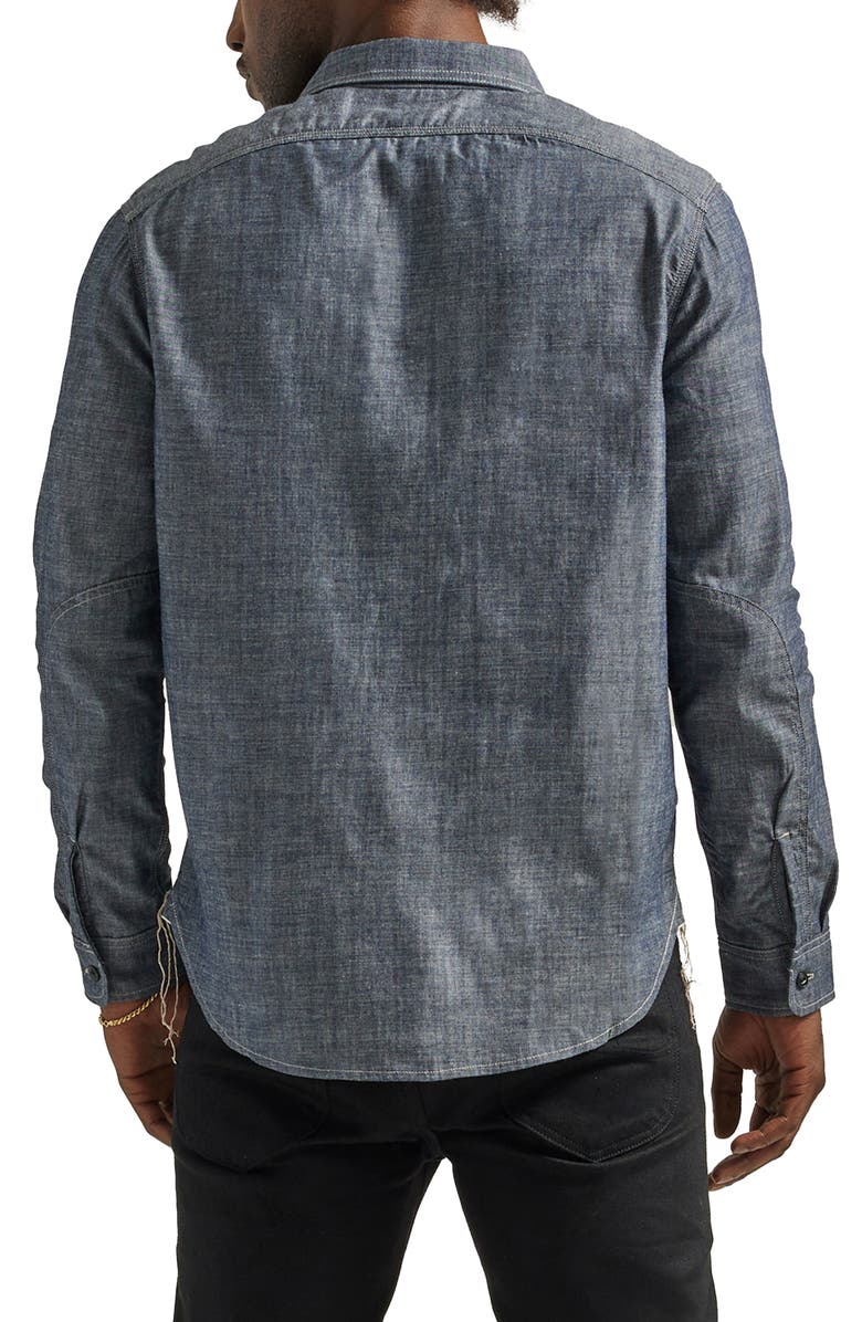 Lee 101 '70s Cotton Chambray Button-Up Shirt, Alternate, color, Dry Indigo