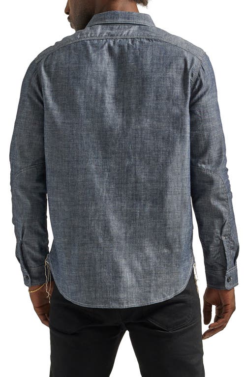 Lee 101 '70s Cotton Chambray Button-up Shirt In Dry Indigo