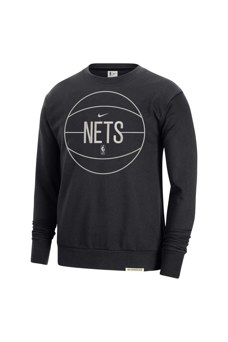 Men's Nike Black Brooklyn Nets 2023/24 Authentic Standard Issue Travel Performance Pullover Sweatshirt, Alternate, color, Black