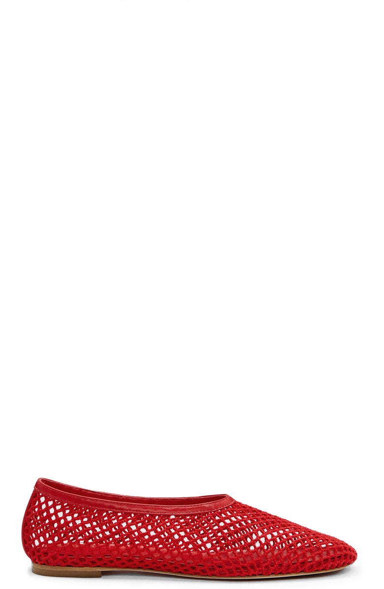 Reformation Britt Mesh Ballet Flat, Alternate, color, Lipstick Crochet