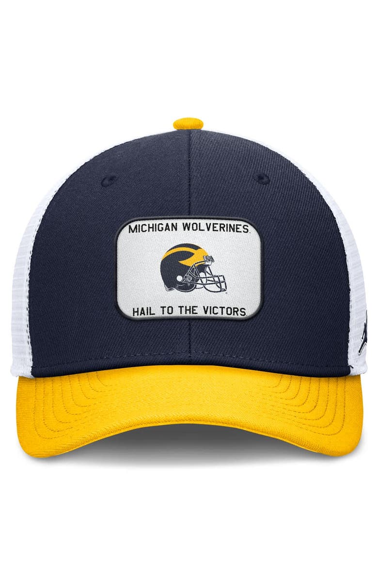 Jordan Brand Men's Jordan Brand Navy/Maize Michigan Wolverines Rise Adjustable Trucker Hat, Alternate, color, Navy