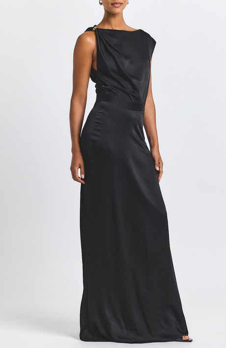 Maritza Sleeveless Satin Maxi Dress