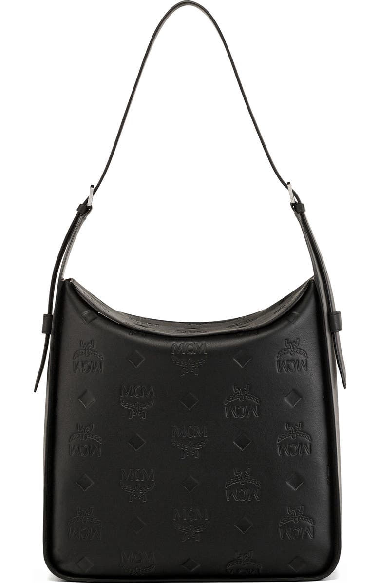 MCM Large Aren Leather Hobo Bag, Main, color,