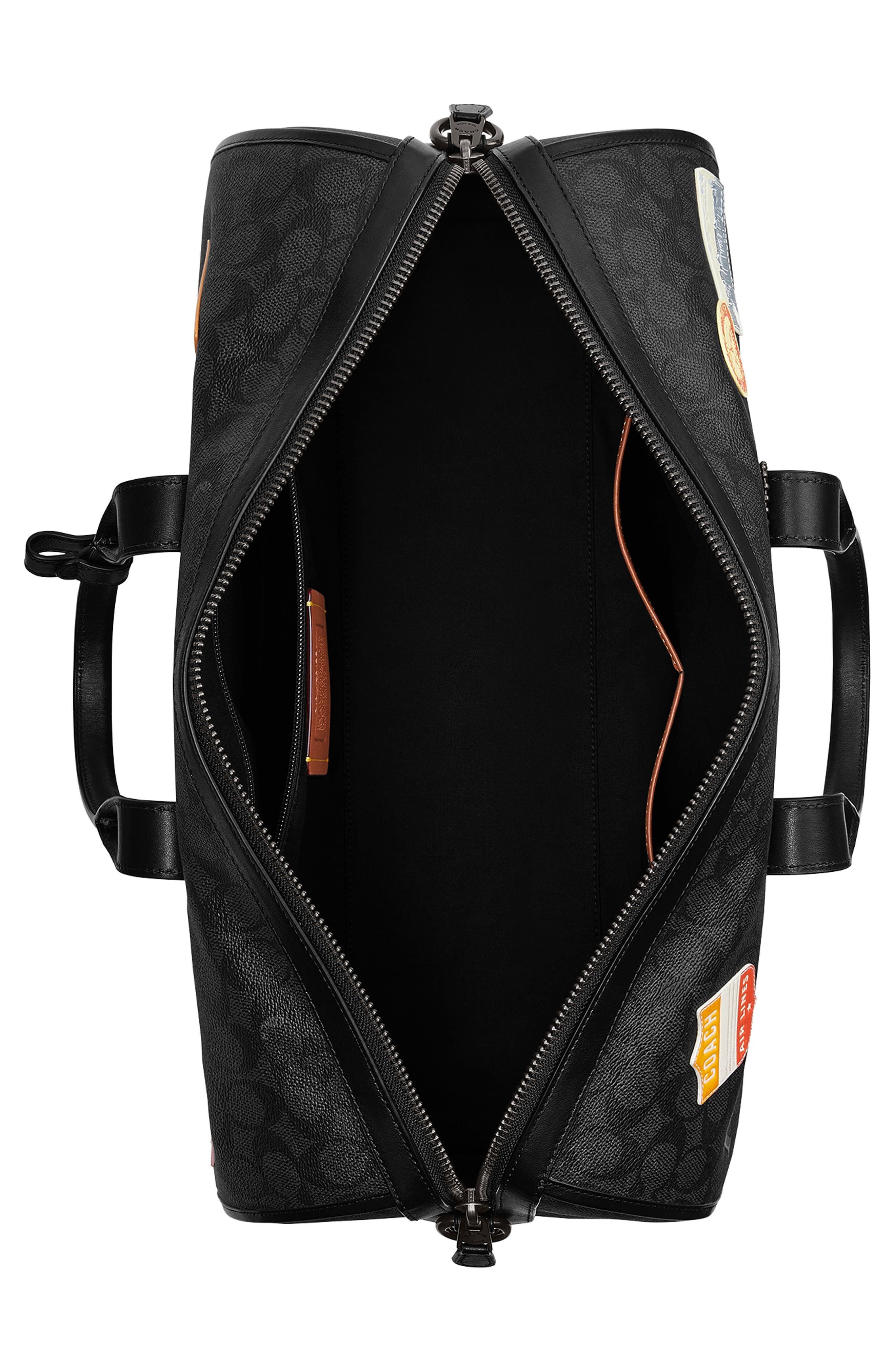 COACH Gotham 45-Inch Patch Embellished Signature Canvas Duffle Bag, Alternate, color, Charcoal Multi