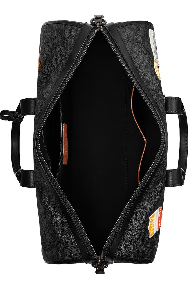 COACH Gotham 45-Inch Patch Embellished Signature Canvas Duffle Bag, Alternate, color, Charcoal Multi