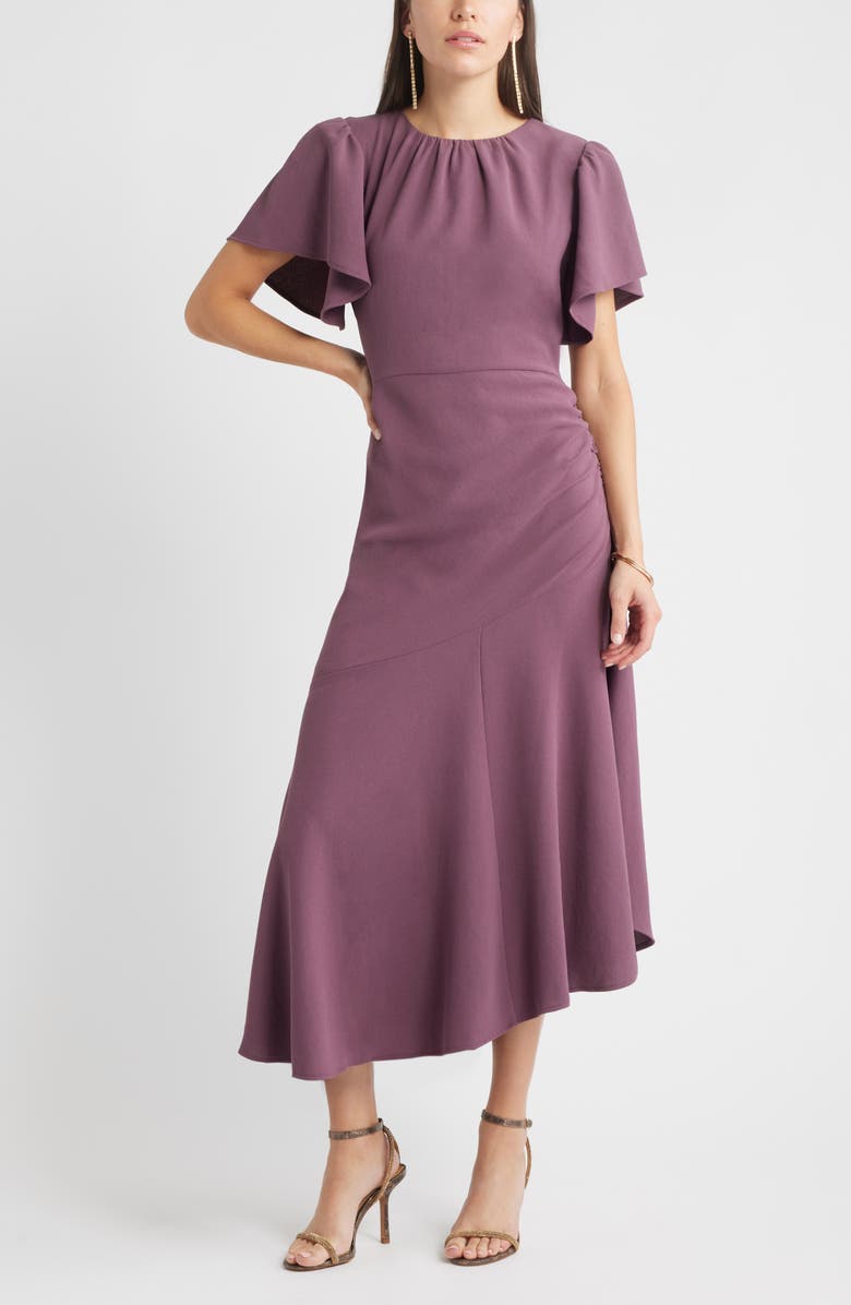 Chelsea28 Asymmetric Crepe Maxi Dress, Alternate, color, Purple Serum