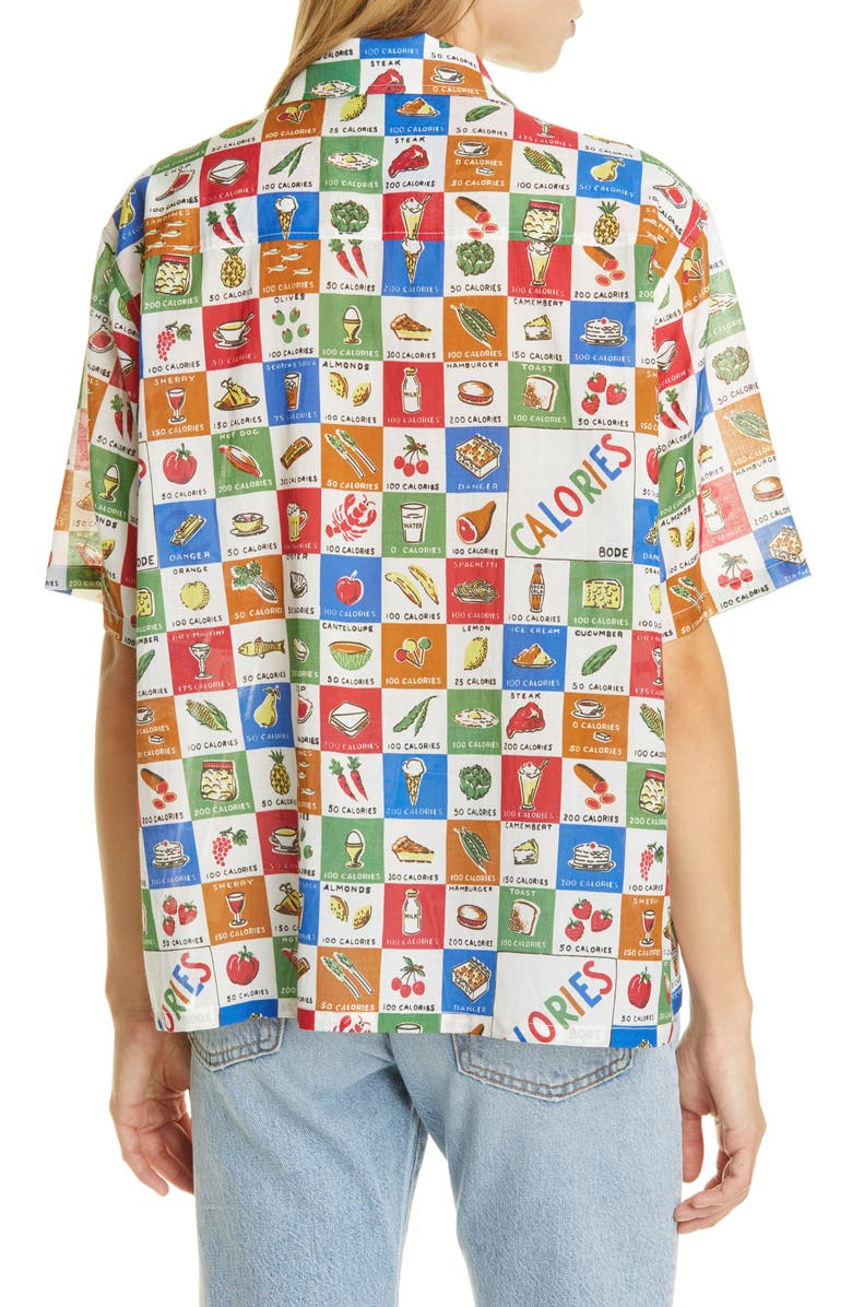 Bode Calorie Print Camp Shirt, Alternate, color, 