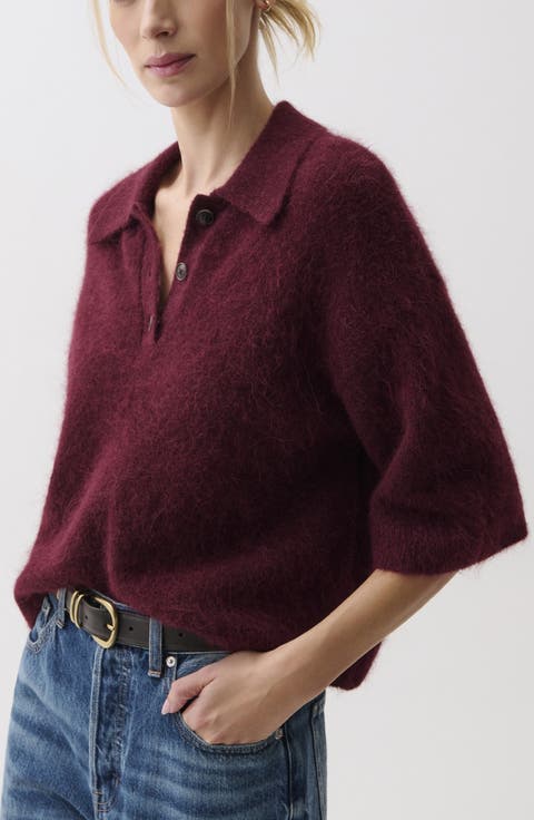 Nadya Short Sleeve Polo Sweater