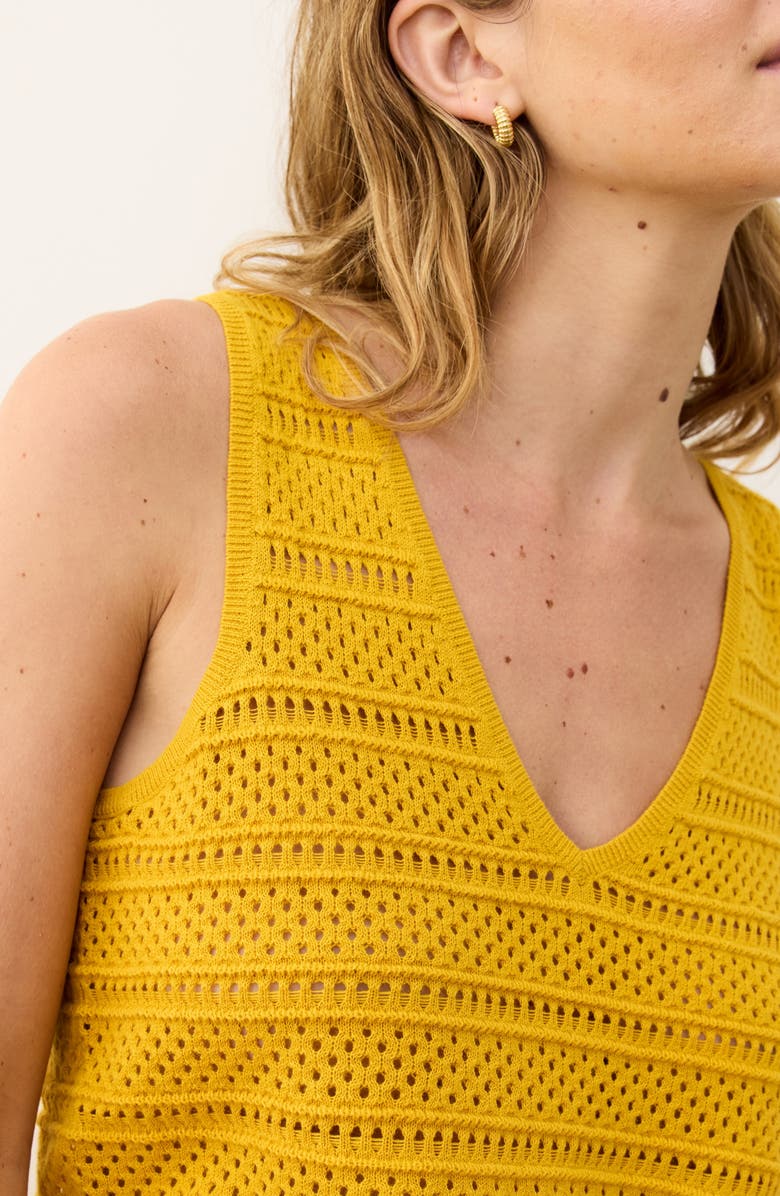Marine Layer Finley Open Stitch Sweater Tank, Alternate, color, Oak Buff