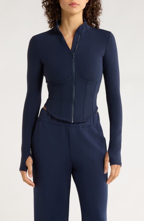 Sculpt Corset Seamed Crop Zip-Up Jacket
