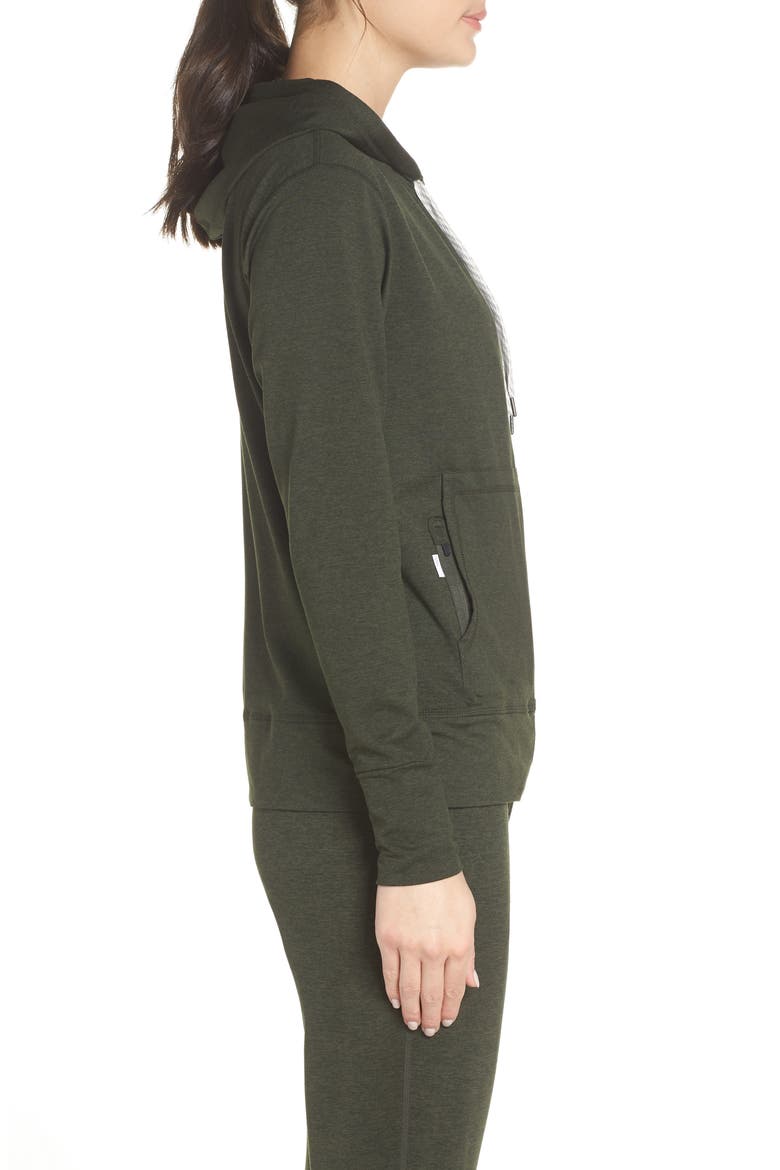Halo Performance Zip Front Hoodie, Alternate, color, MOSS HEATHER