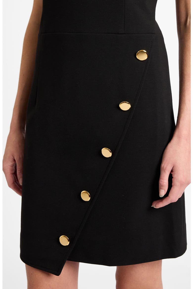 Loni Short Sleeve A-Line Dress, Alternate, color, Onyx
