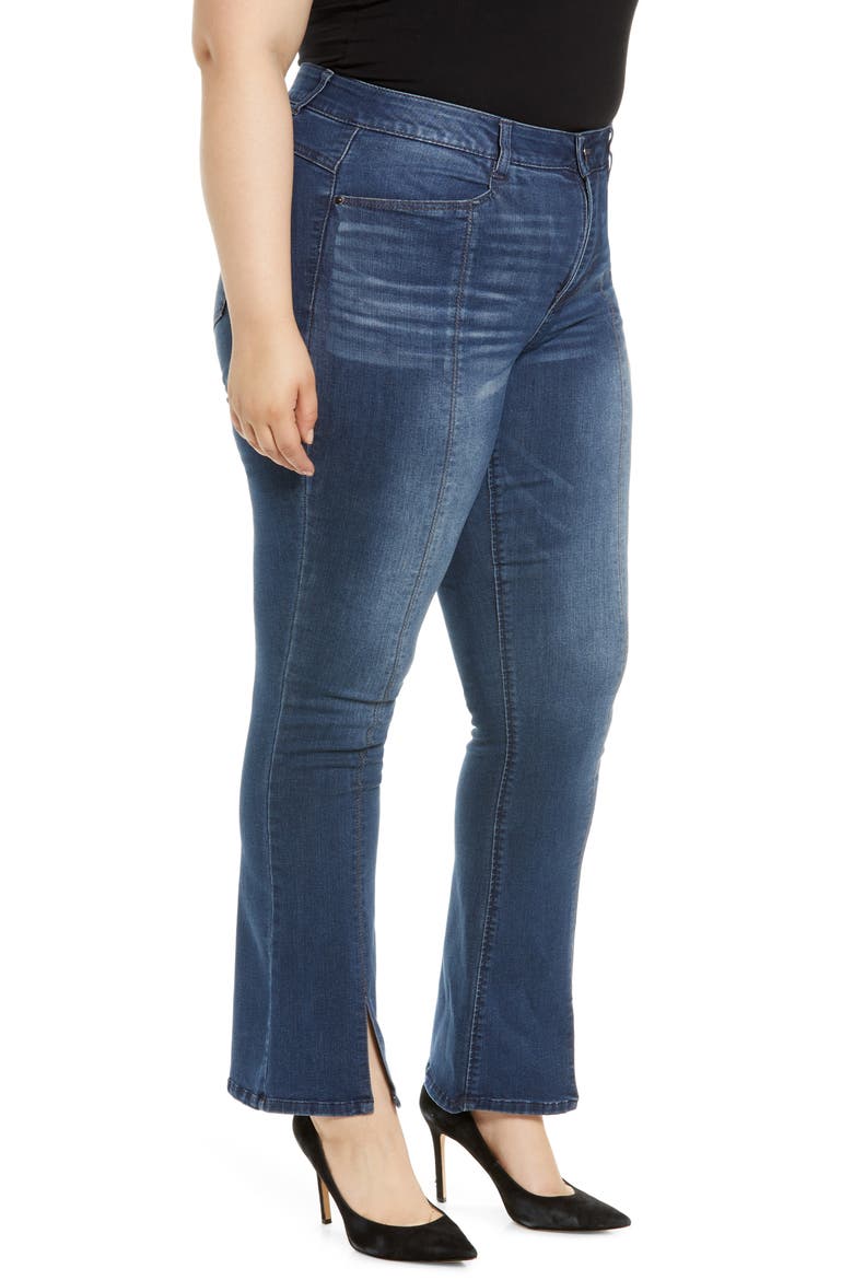 'Ab'Solution Itty Bitty High Waist Slit Hem Bootcut Jeans (Nordstrom Exclusive), Alternate, color, BLUA-BLUE ARTISINAL