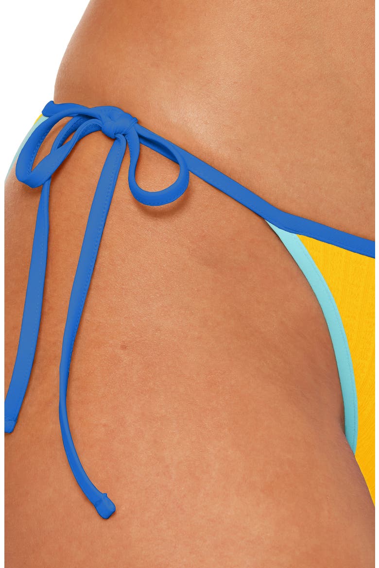 Crinkle Crush Reversible Side Tie Bikini Bottoms, Alternate, color, SUNGLOW