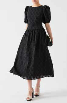 Esmerelda Puff Sleeve Fit & Flare Midi Dress