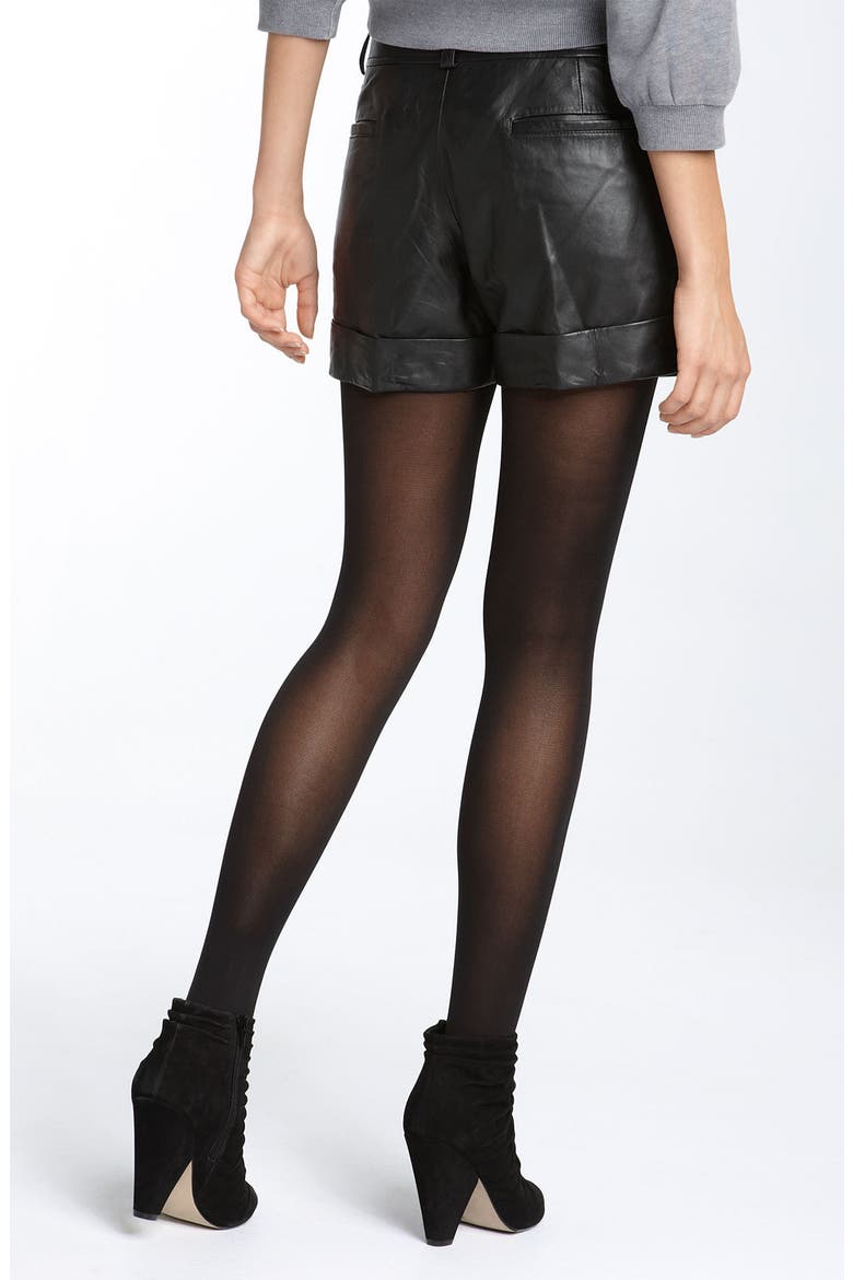 Leather Shorts, Alternate, color, BLACK