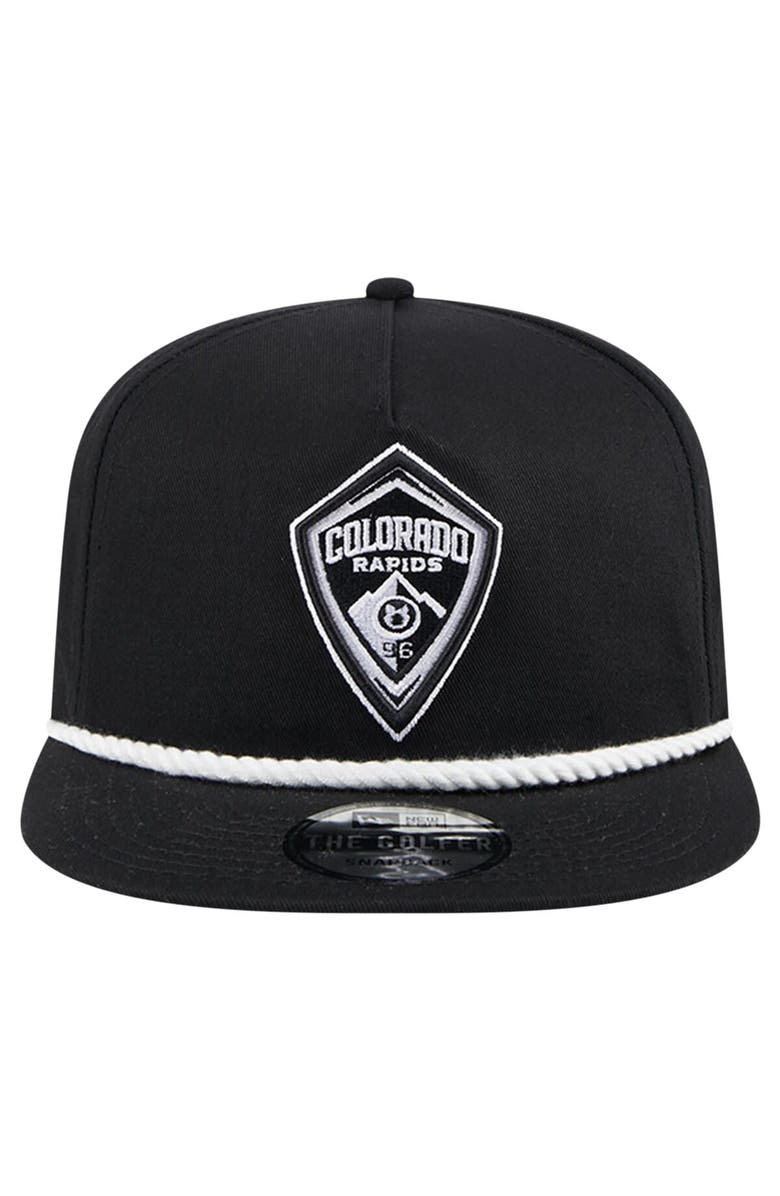 New Era Men's New Era Black Colorado Rapids 2024 Kick Off Collection Golfer Snapback Hat, Alternate, color, 
