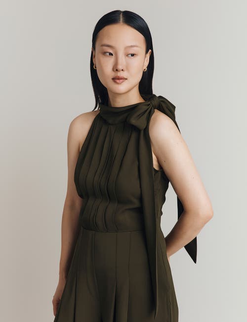 Ghost London Myla Crepe Halter Neck Wide Leg Jumpsuit In Black