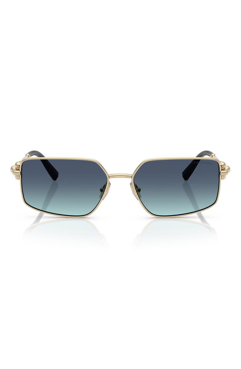 Tiffany & Co. 58mm Rectangular Sunglasses, Main, color, Gold / Azure Gradient Blue
