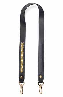 Longchamp Metallic Embroidered Leather Shoulder Strap