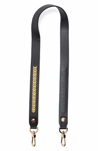 Longchamp Metallic Embroidered Leather Shoulder Strap