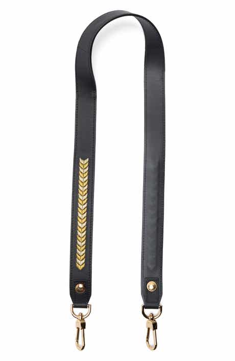 Longchamp Metallic Embroidered Leather Shoulder Strap