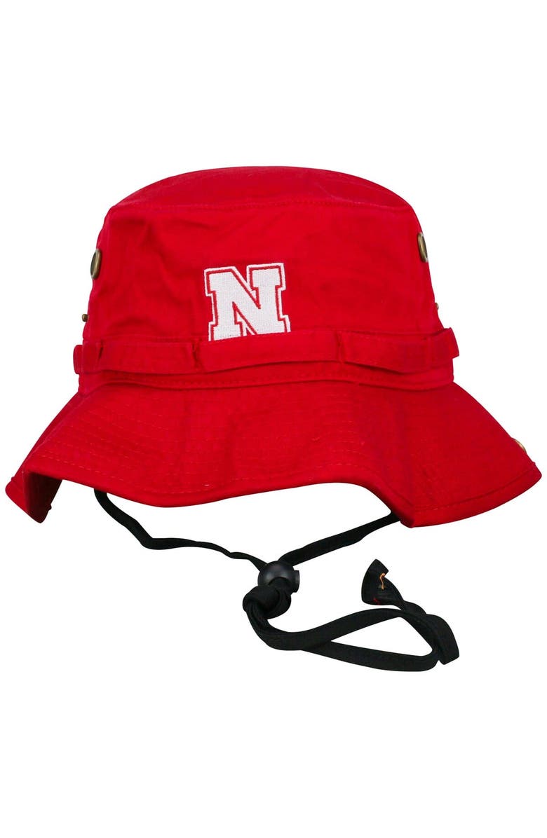TOP OF THE WORLD Men's Top of the World Red Nebraska Huskers Angler Washed Bucket Hat, Main, color, Red