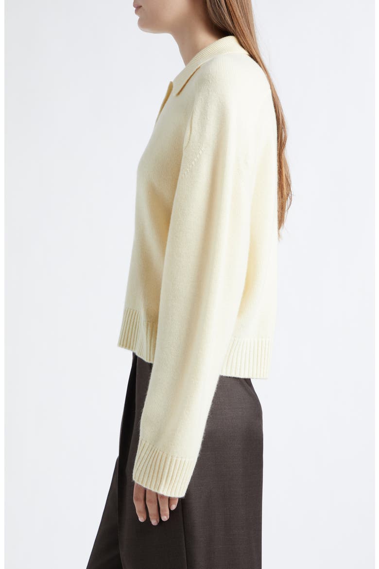 Homere Cashmere Polo Sweater, Alternate, color, BUTTER