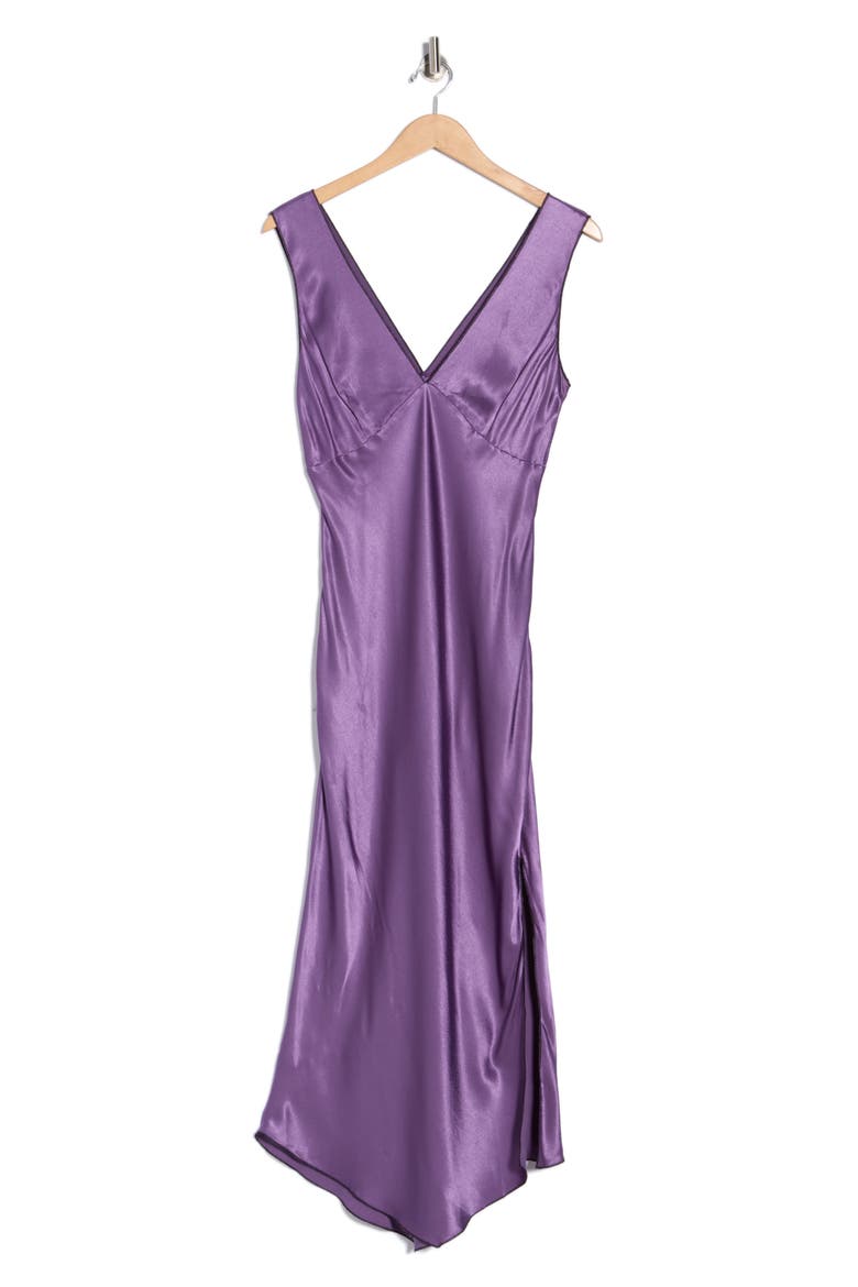 Monique Empire Waist Satin Midi Dress, Alternate, color, AMETHYST