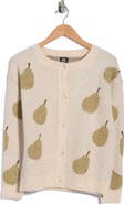 Bobeau Pear Jacquard Cardigan