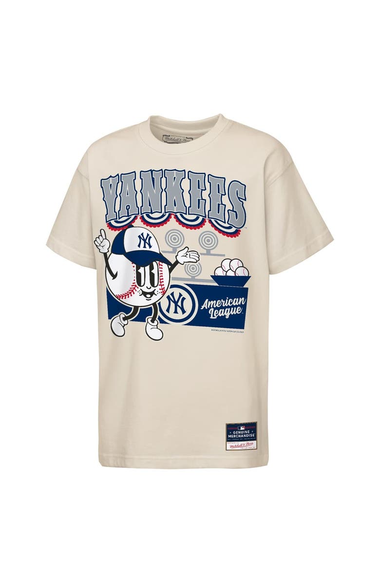 Mitchell & Ness Youth Mitchell & Ness  Cream New York Yankees Step Back Up Mascot T-Shirt, Main, color, Cream