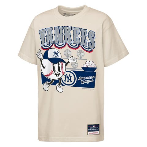 Youth Mitchell & Ness  Cream New York Yankees Step Back Up Mascot T-Shirt