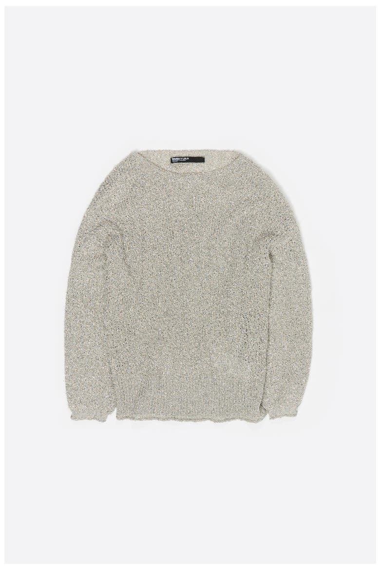 Metallic Batwing Sweater, Alternate, color, SILVER