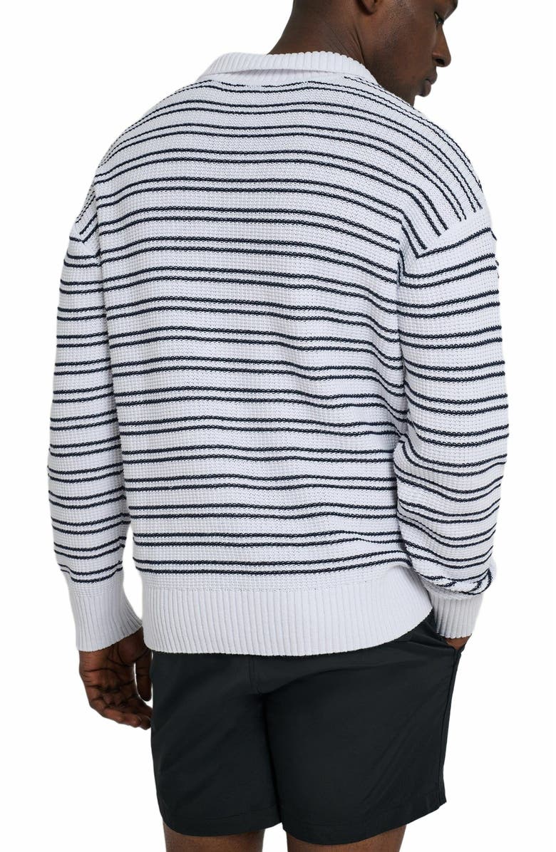 Onia Cotton Linen Textured Long Sleeve Polo, Alternate, color, 