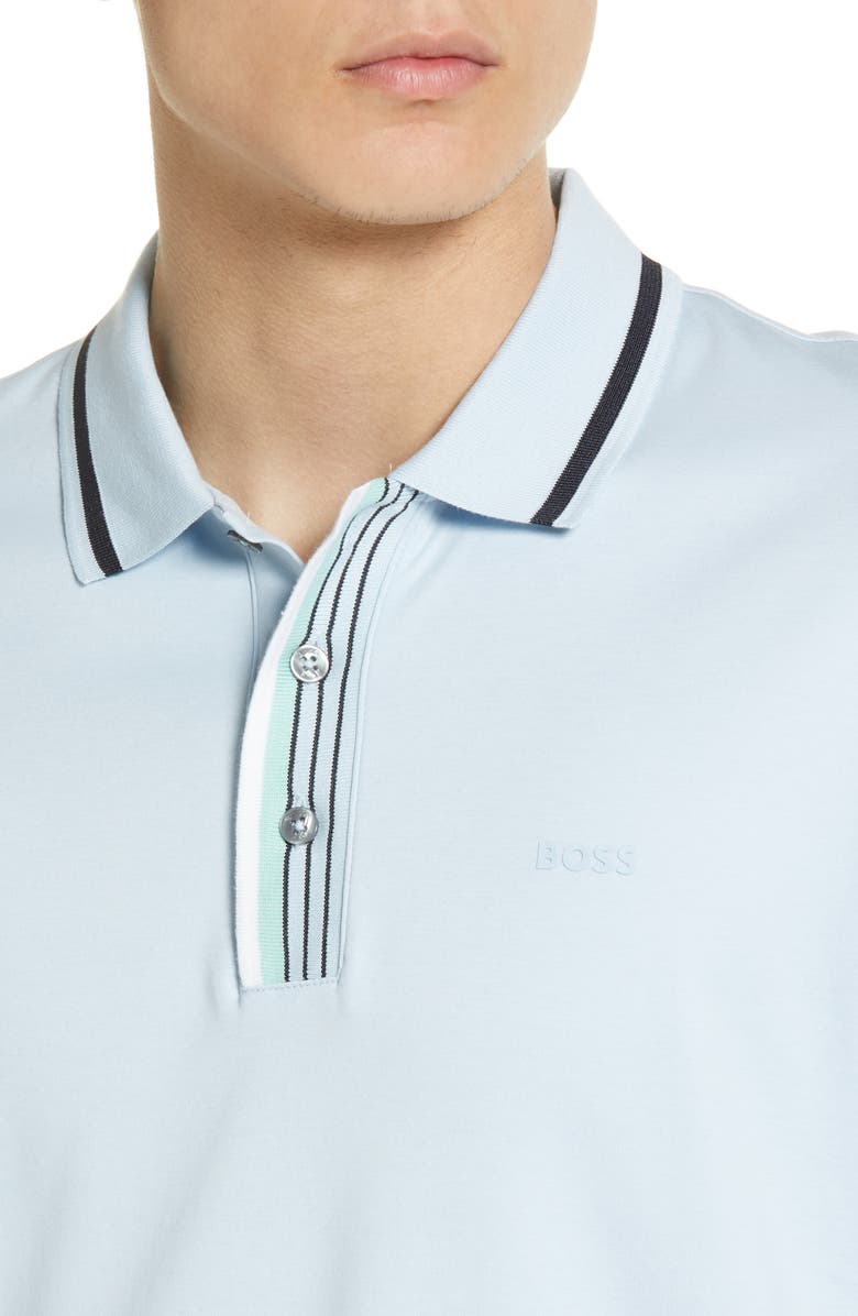 BOSS Parlay Cotton Polo, Alternate, color, Light/ Pastel Blue