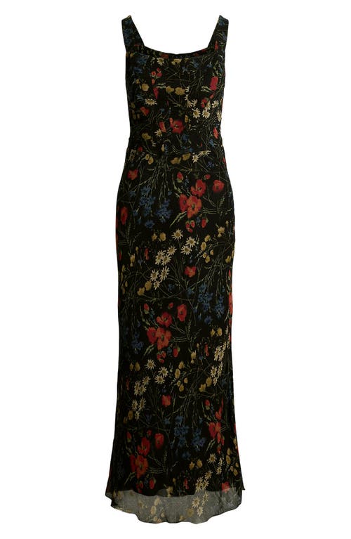 Ralph Lauren Floral Corset Maxi Dress In Midnight Garden
