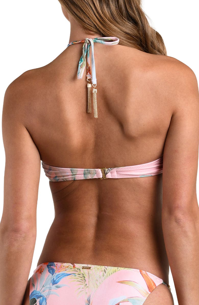 L'AGENCE Colorful Palm Underwire Bikini Top, Alternate, color, Pink Multi