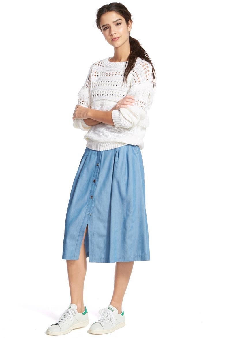 Openwork Pullover, Alternate, color, IVORY