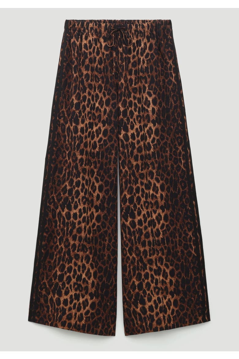 Petunia Linen Blend Leopard Trouser, Alternate, color, Brown Leopard Print