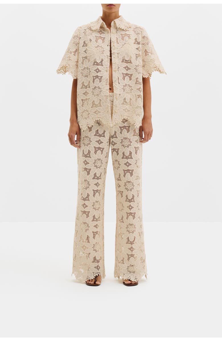 Malina Natalina Guipure Lace Pants, Alternate, color, Sand