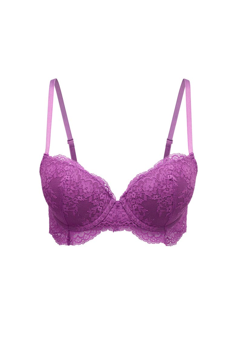Adore Me Olisa Push Up Demi Bra, Alternate, color, Dark Purple