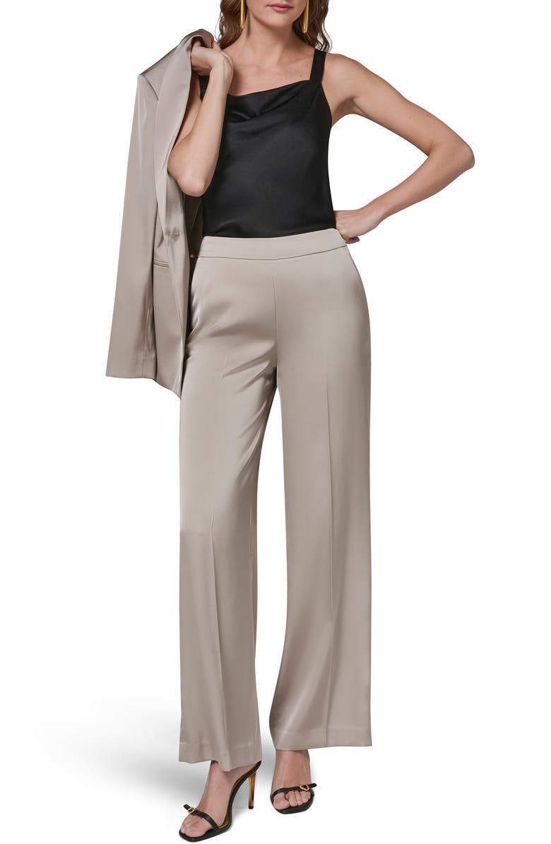 Donna Karan New York Flat Front Straight Leg Pants, Alternate, color, Turin