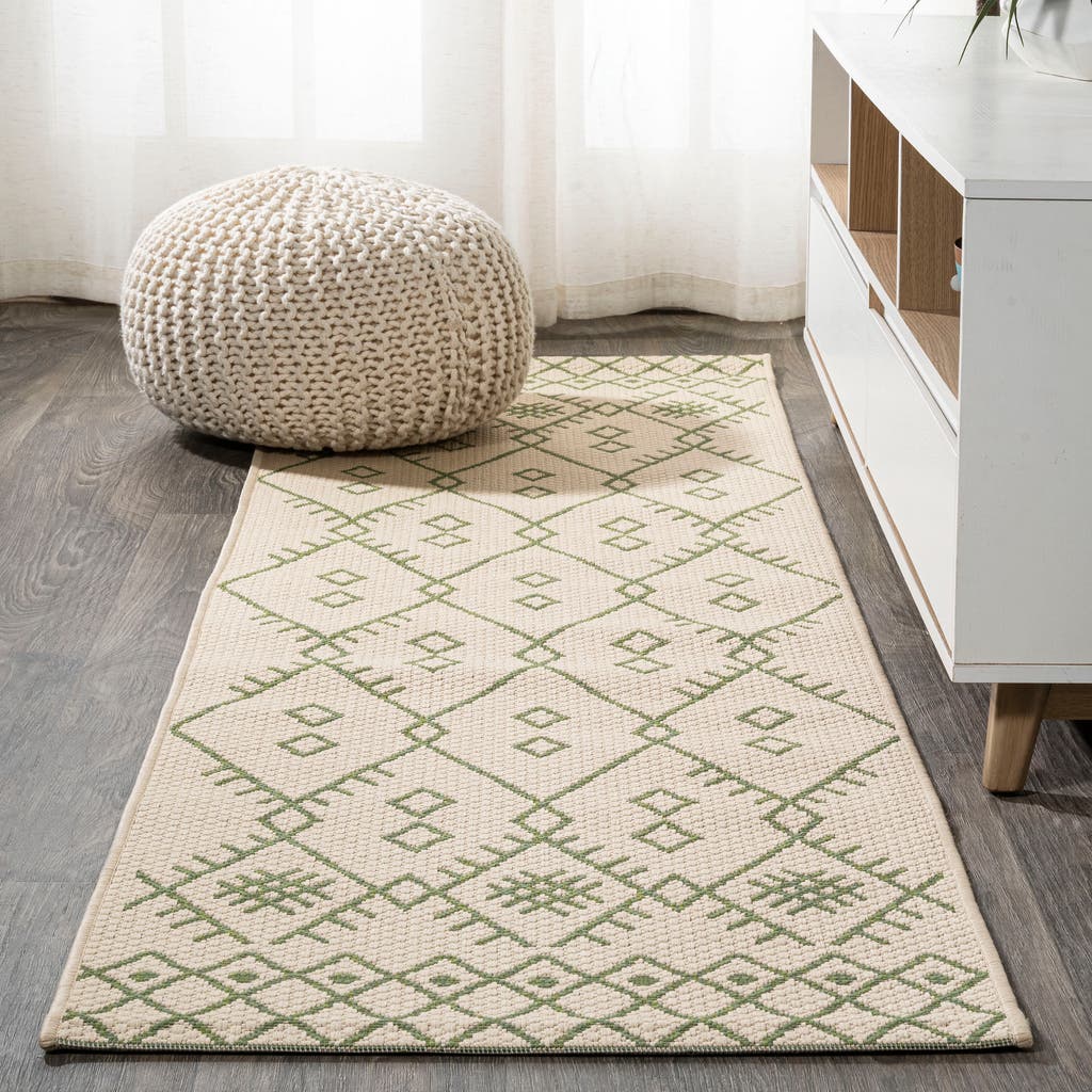 Jonathan Y Boho Moroccan Indoor/outdoor Area Rug In Beige/green