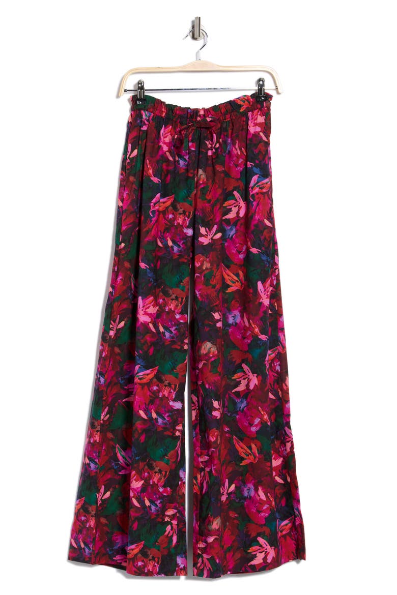 Sawyer Floral Cotton Wide Leg Pants, Alternate, color, HIBISCUS