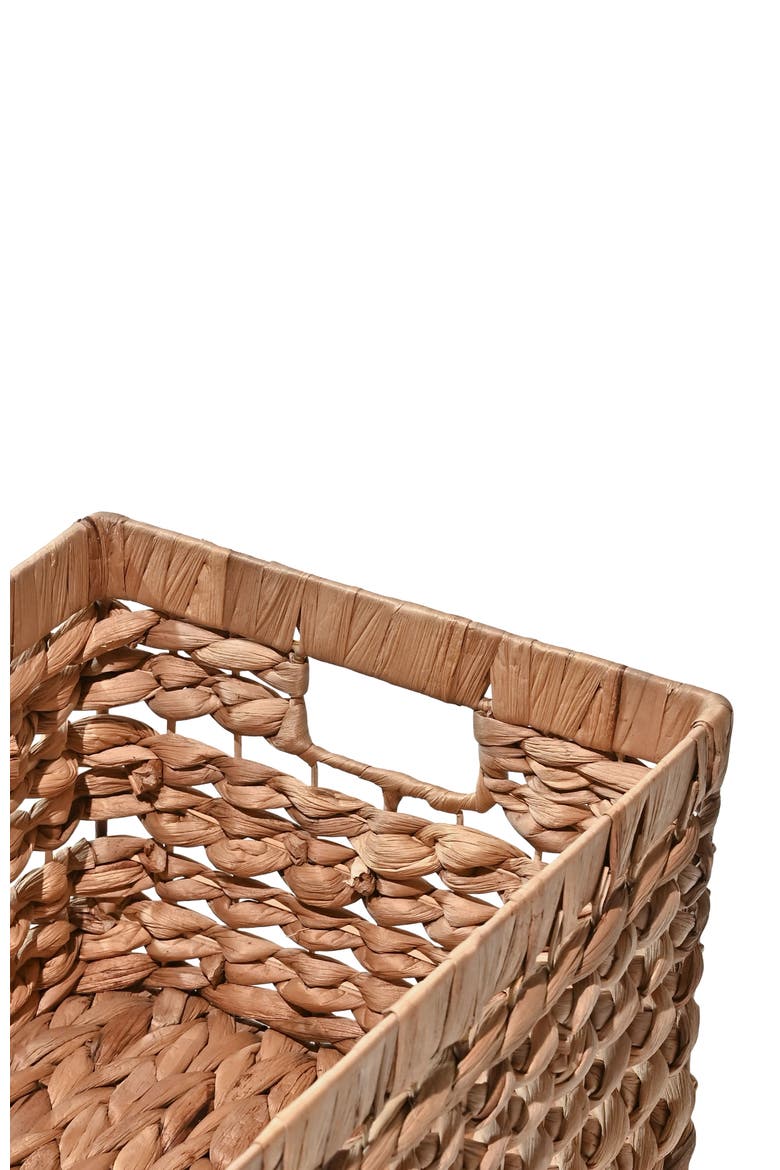 Hayden Bohemian Cottage Handwoven Hyacinth Rectangular Nesting Baskets with Handles,, Alternate, color, Natural