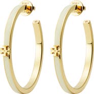 Tory Burch Icon Enamel Hoop Earrings