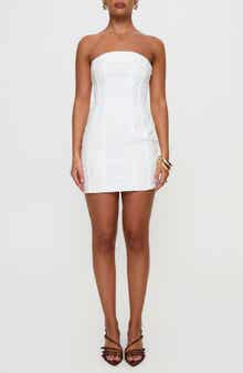 Princess Polly Bertrand Flower Embroidered Strapless Minidress